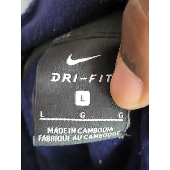 Nike Dry Training Dri-FIT Full Zip Hoodie Mens Large‎ Navy Blue Athletic Jacket - Picture 3 of 9